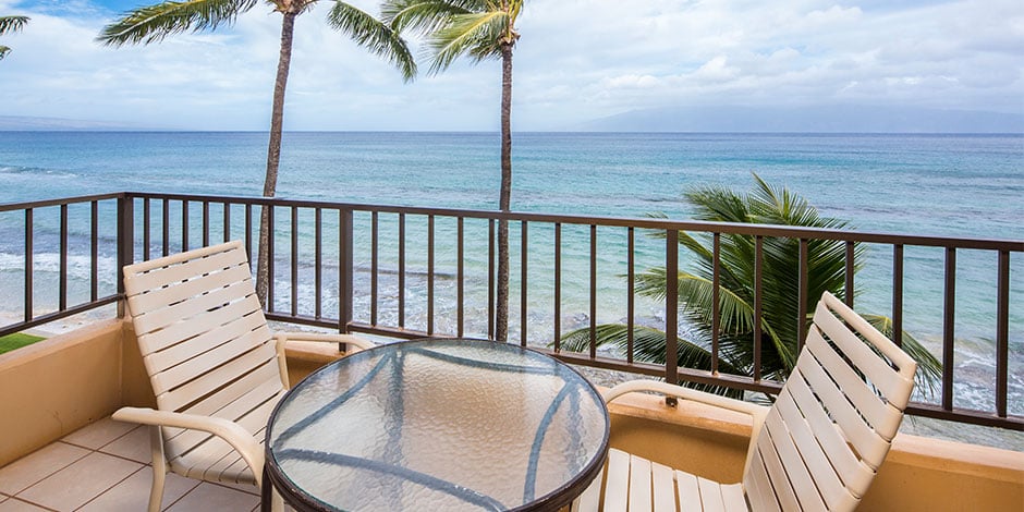 View from Studio Oceanfront Lanai at Paki Maui
