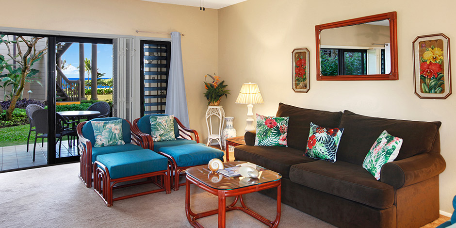 Living Room at Kaha Lani Resort