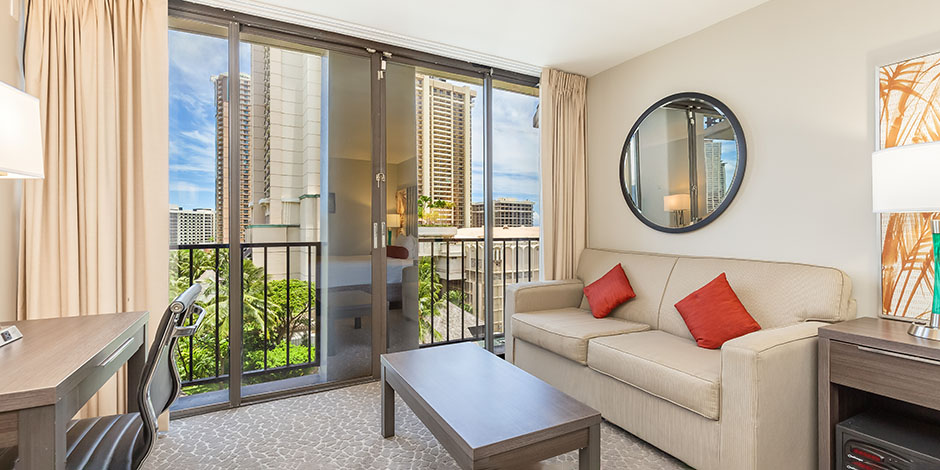 Studio Partial Ocean View at Palms Waikiki Hotel